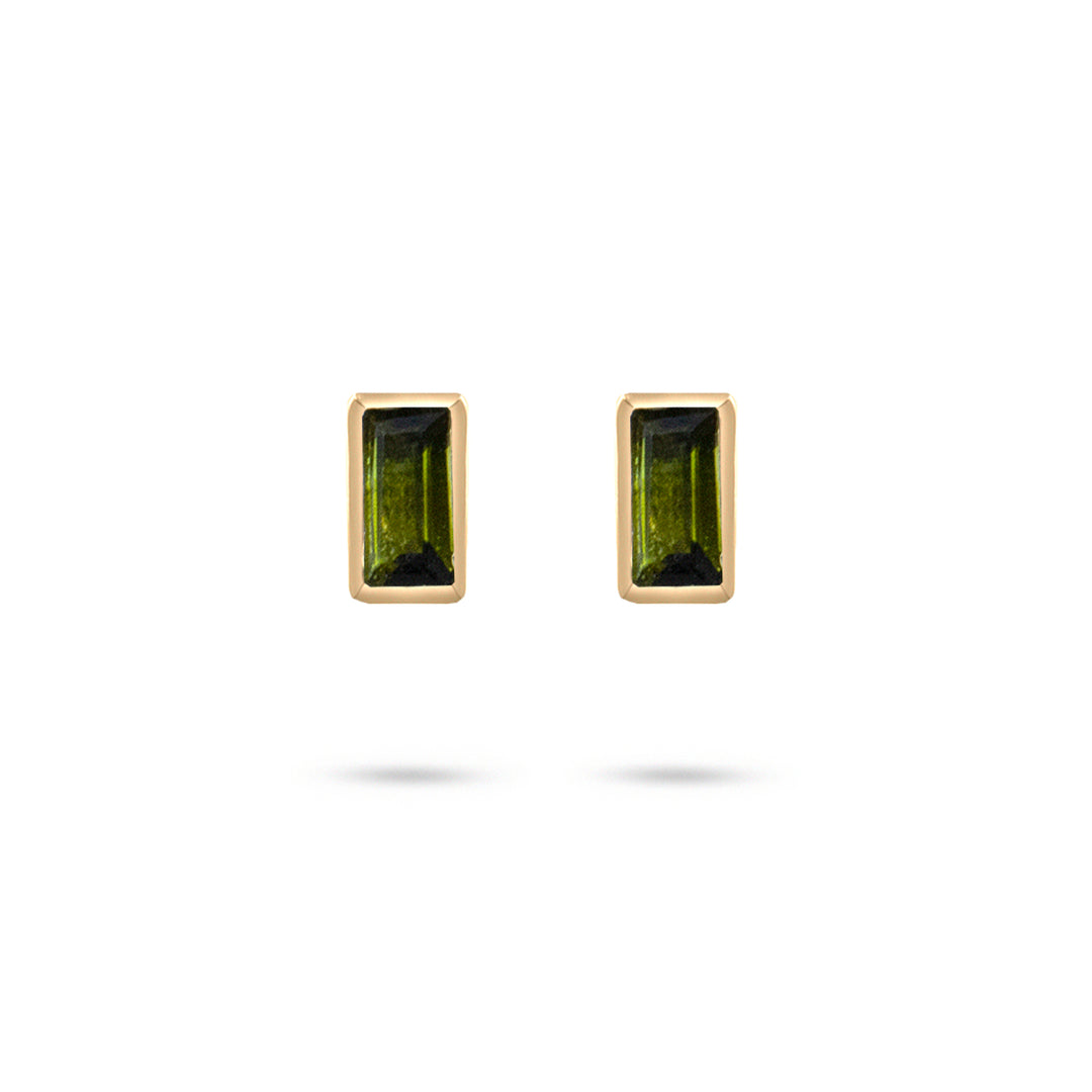 Baguette Tourmaline Stud