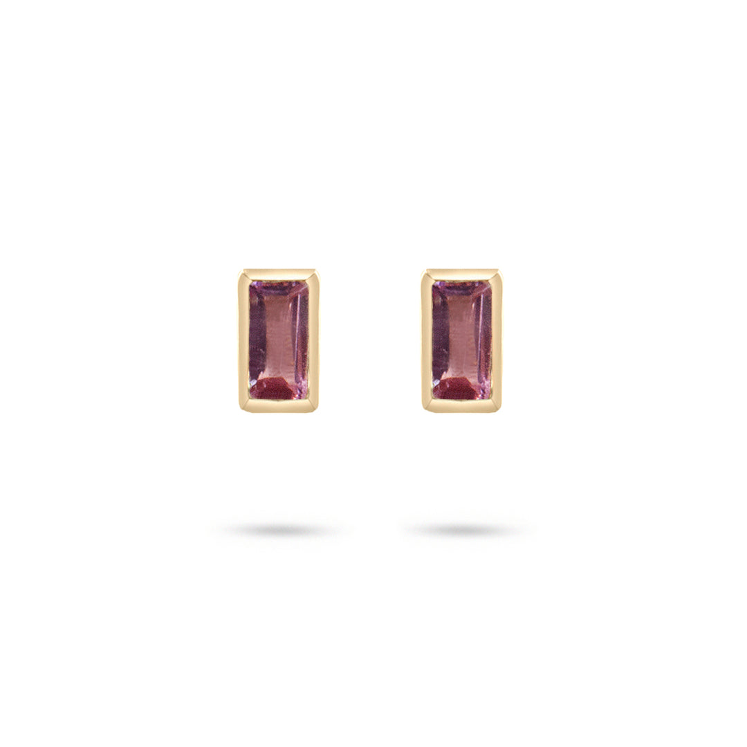 Baguette Tourmaline Stud