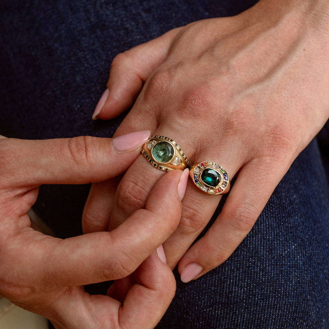 Golden Futures Signet Ring - Evil Eye