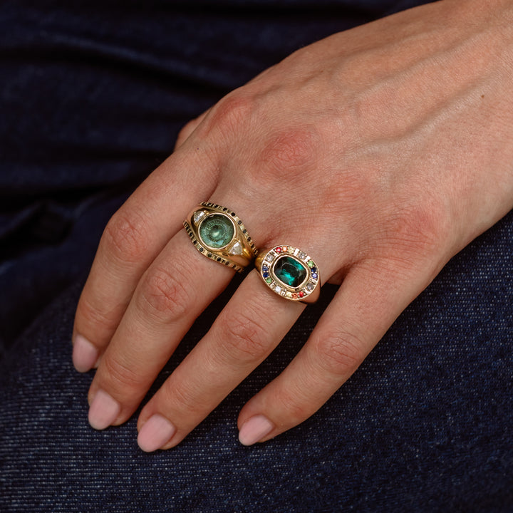 Golden Futures Signet Ring - Evil Eye