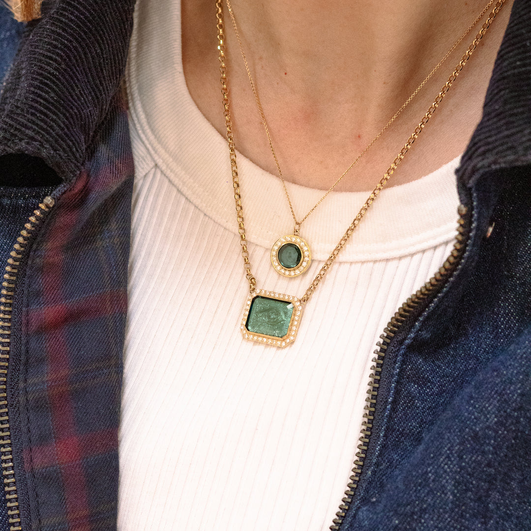 Golden Futures Pendant - Small - Moon & Stars