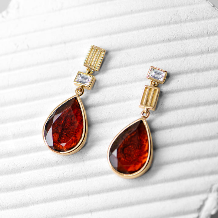 Golden Futures Drop Earrings - Lobster and Crab