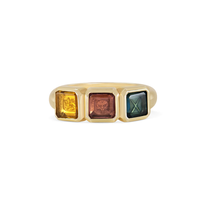 Golden Futures Three Stone Ring