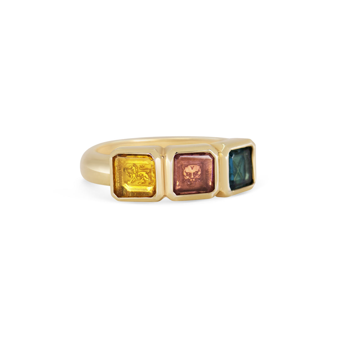 Golden Futures Three Stone Ring