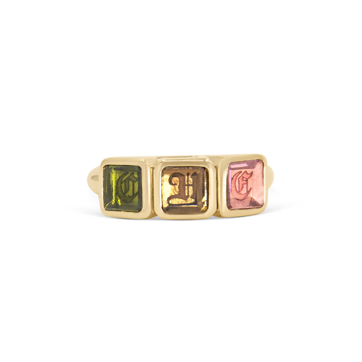 Golden Futures Three Stone Ring
