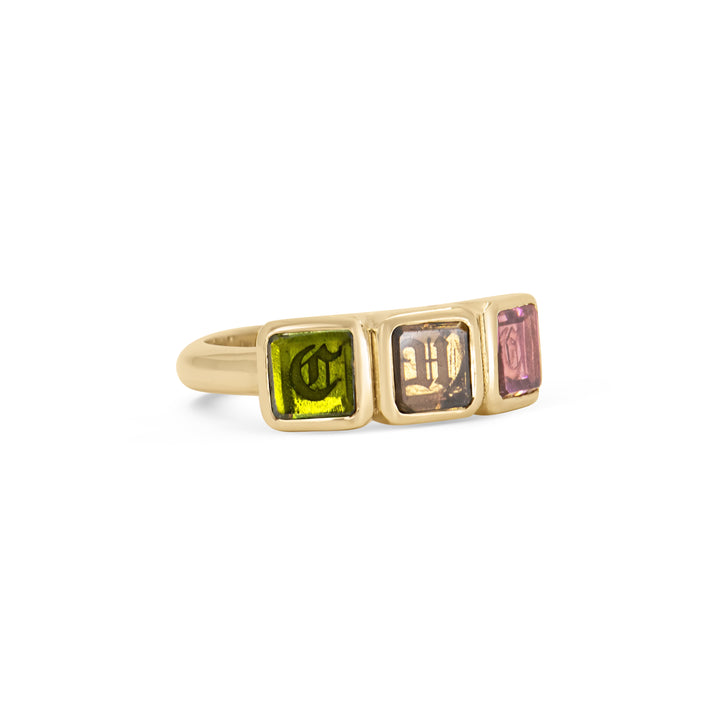 Golden Futures Three Stone Ring