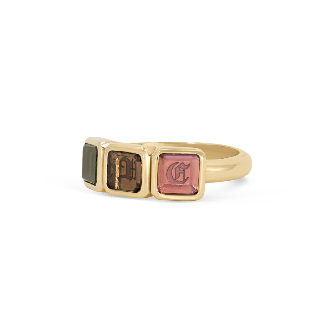 Golden Futures Three Stone Ring