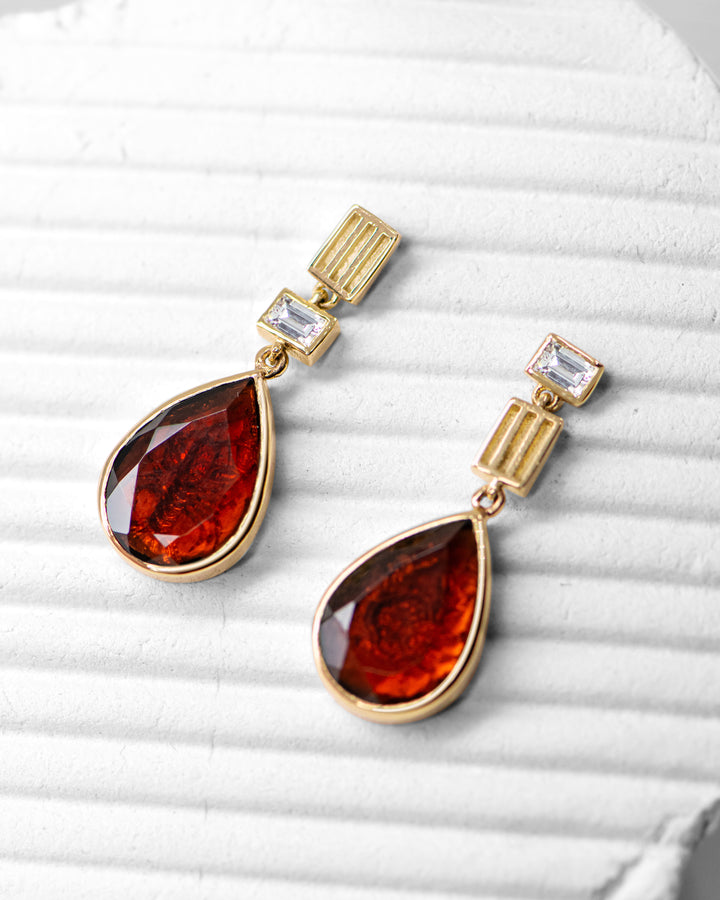 Golden Futures Drop Earrings - Lobster and Crab