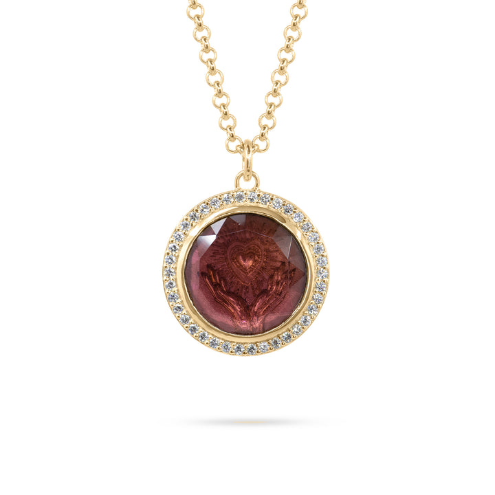 Golden Futures Large Pendant - Heart in Hands