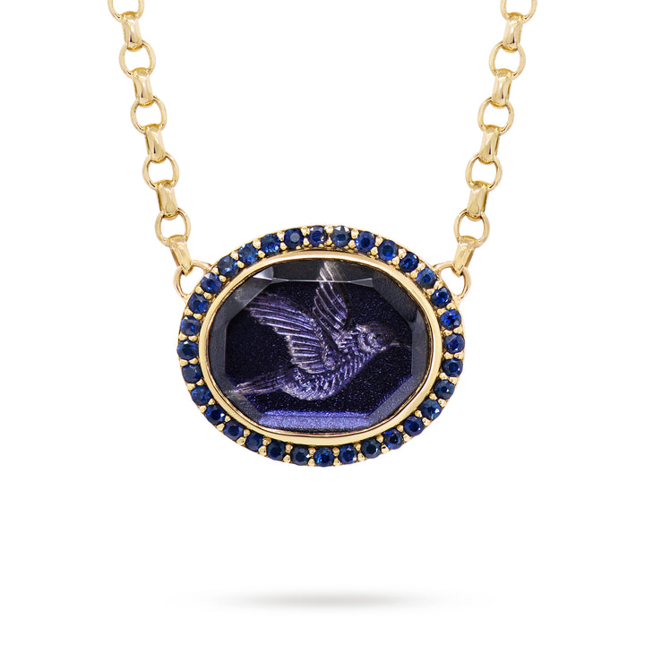 Golden Futures Large Pendant - Hummingbird