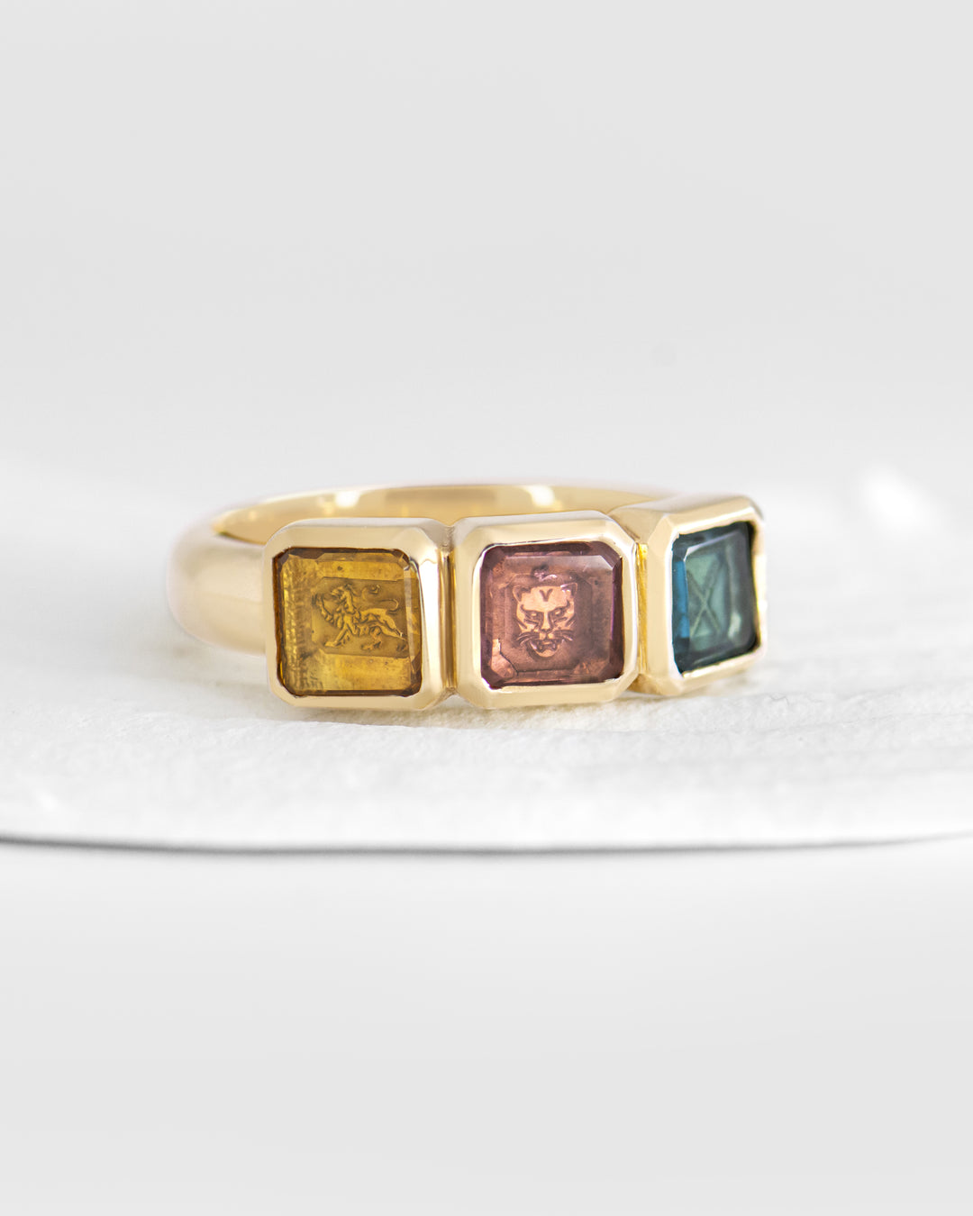 Golden Futures Three Stone Ring