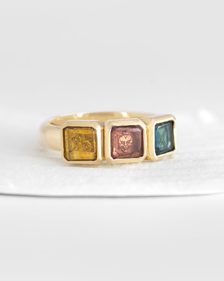 Golden Futures Three Stone Ring