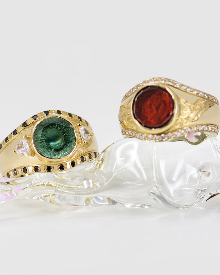 Golden Futures Signet Ring - Evil Eye