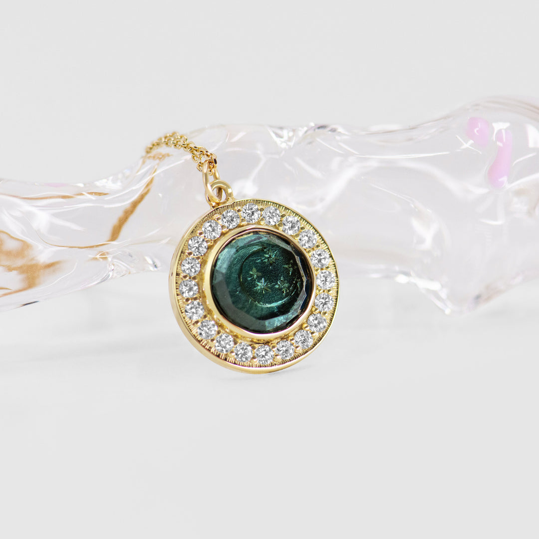 Golden Futures Pendant - Small - Moon & Stars