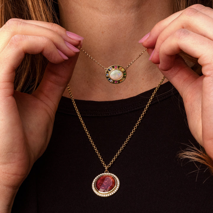Sunray Halo Medium Pendant Opal