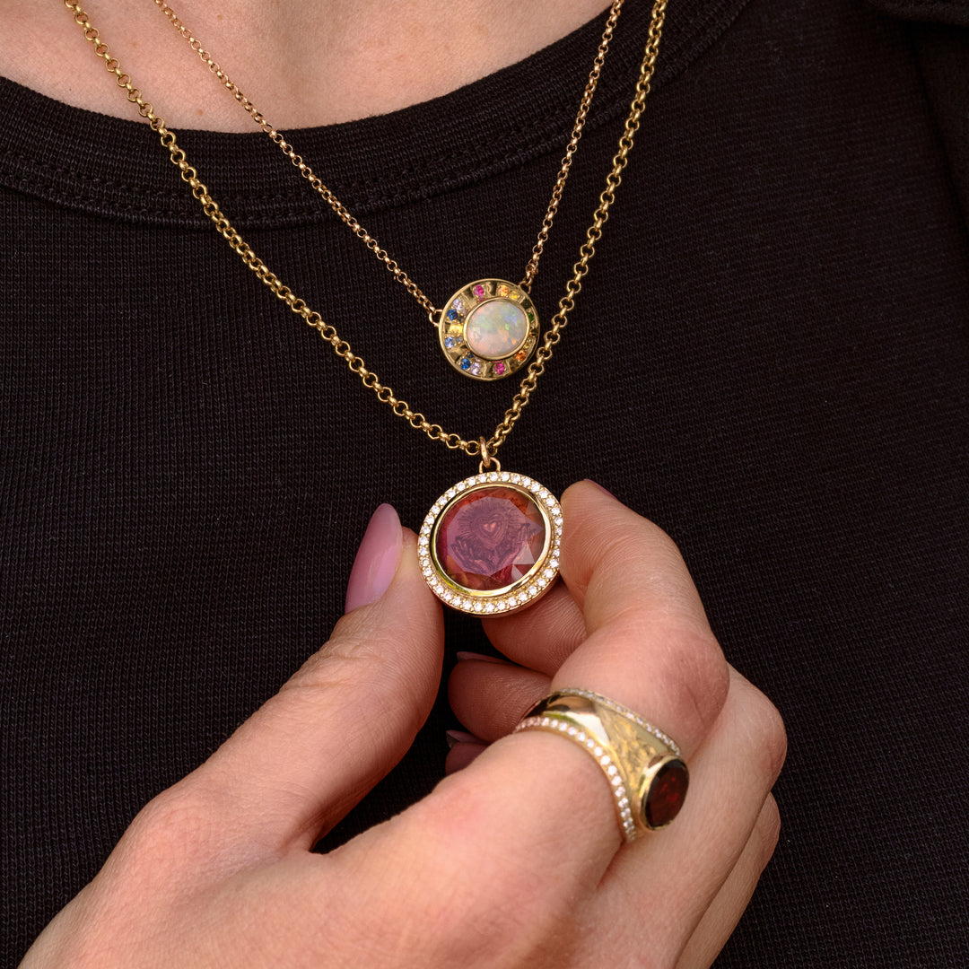 Sunray Halo Medium Pendant Opal