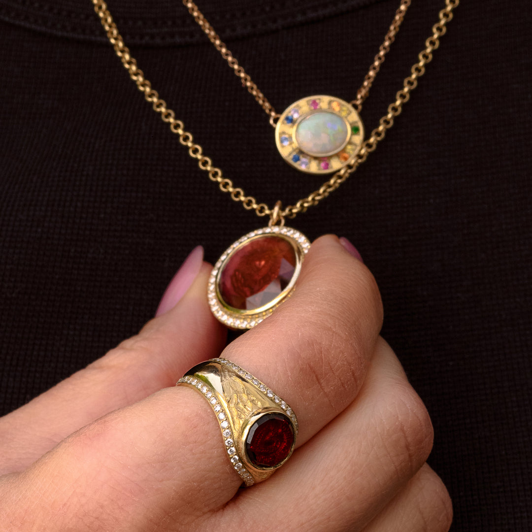 Golden Futures Signet Ring - Heart in Hands