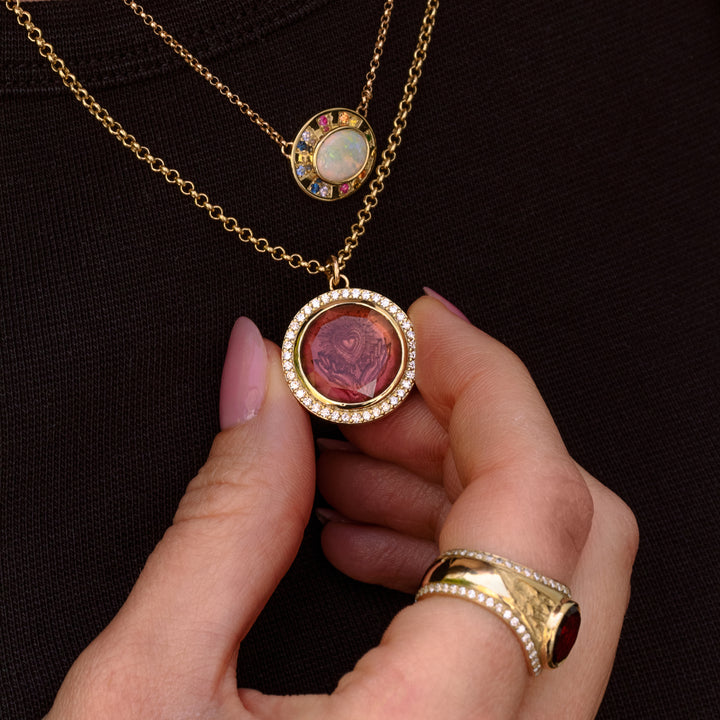 Golden Futures Large Pendant - Heart in Hands