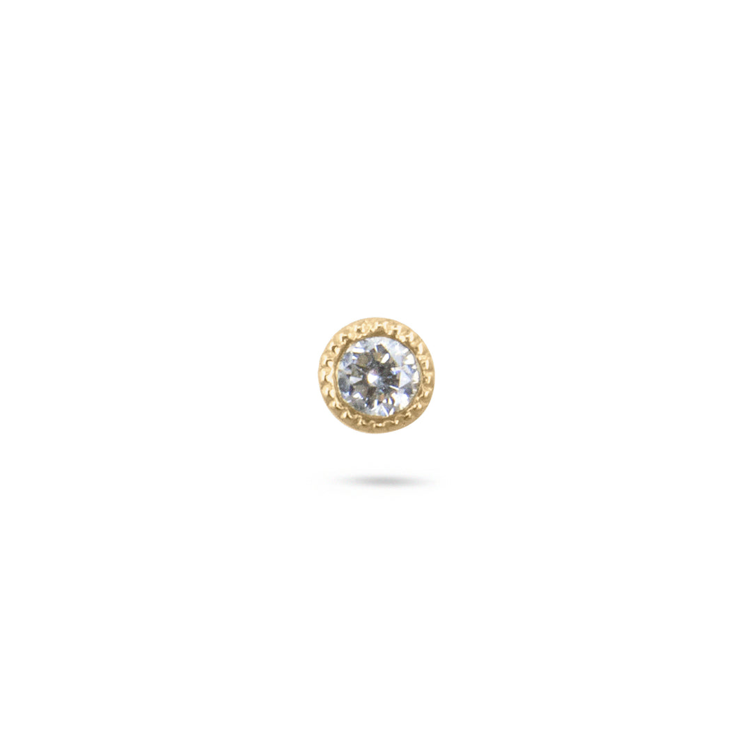 Millgrain Diamond Stud