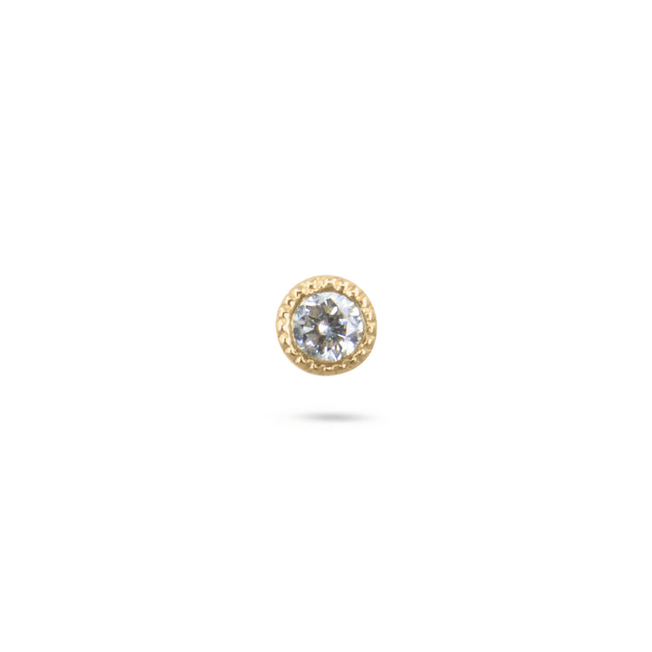 Millgrain Diamond Stud