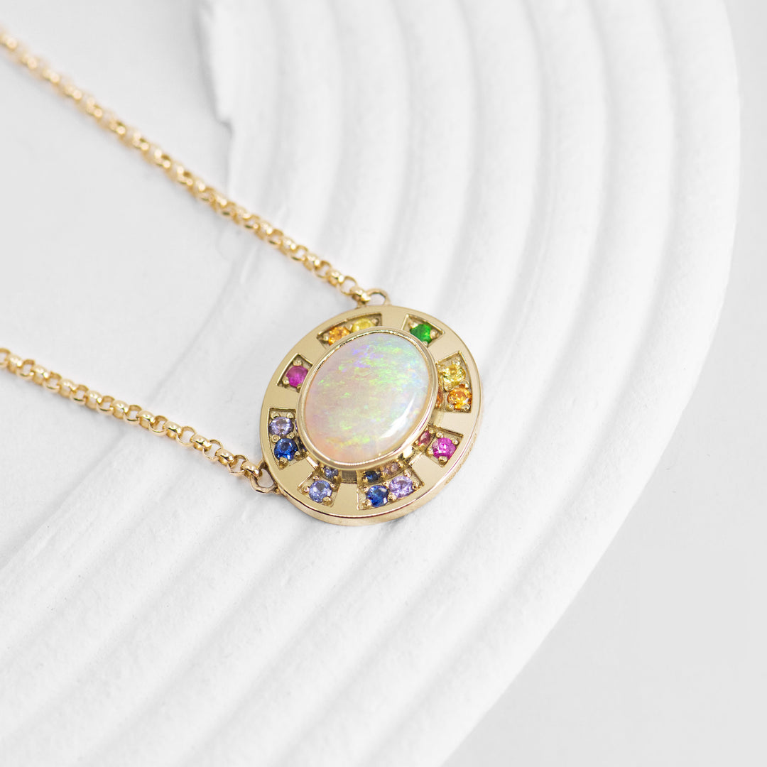 Sunray Halo Medium Pendant Opal