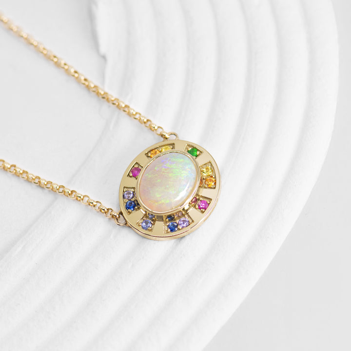 Sunray Halo Medium Pendant Opal