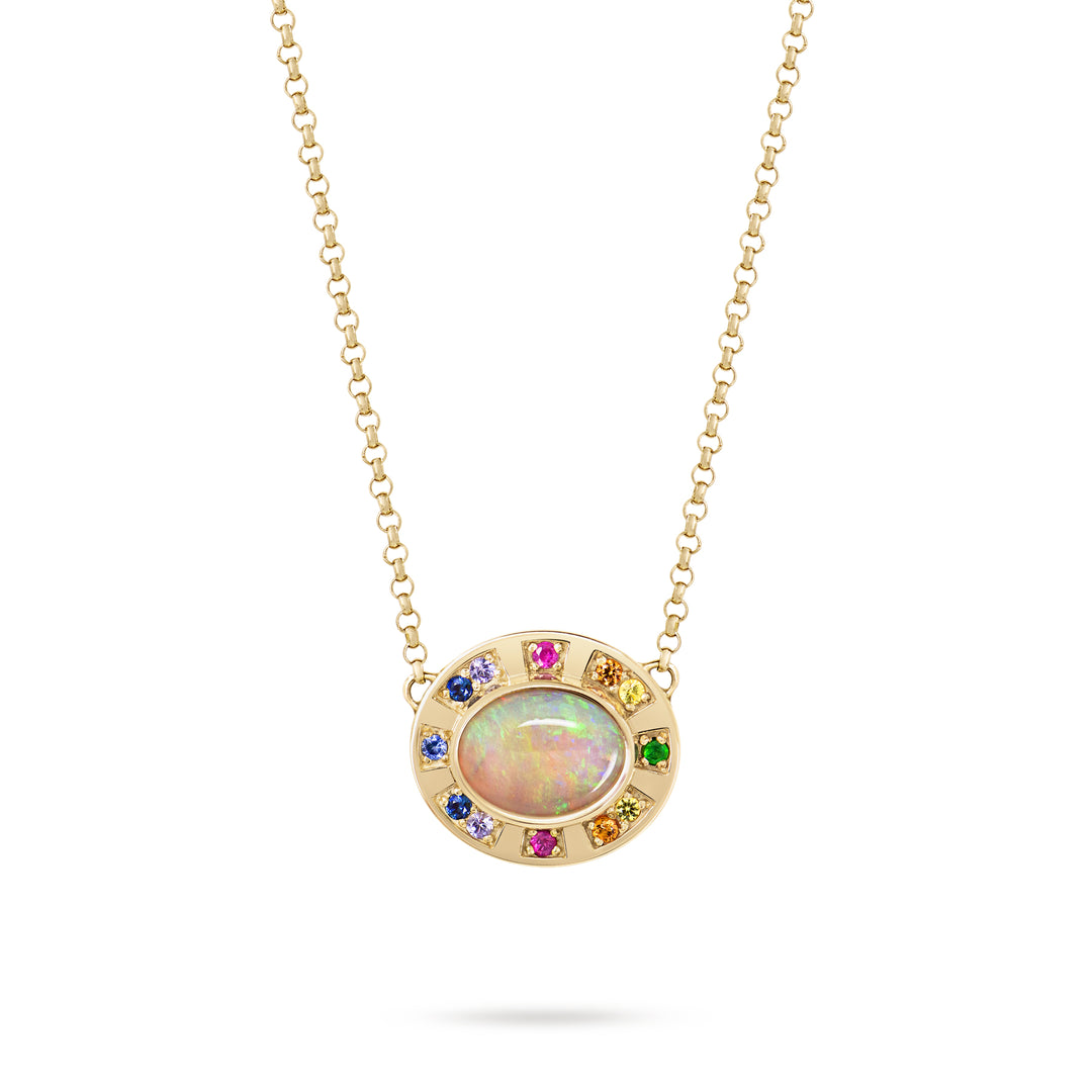 Sunray Halo Pendant - Opal - Medium