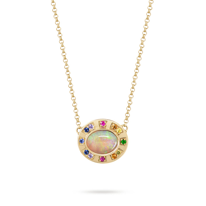 Sunray Halo Pendant - Opal - Medium