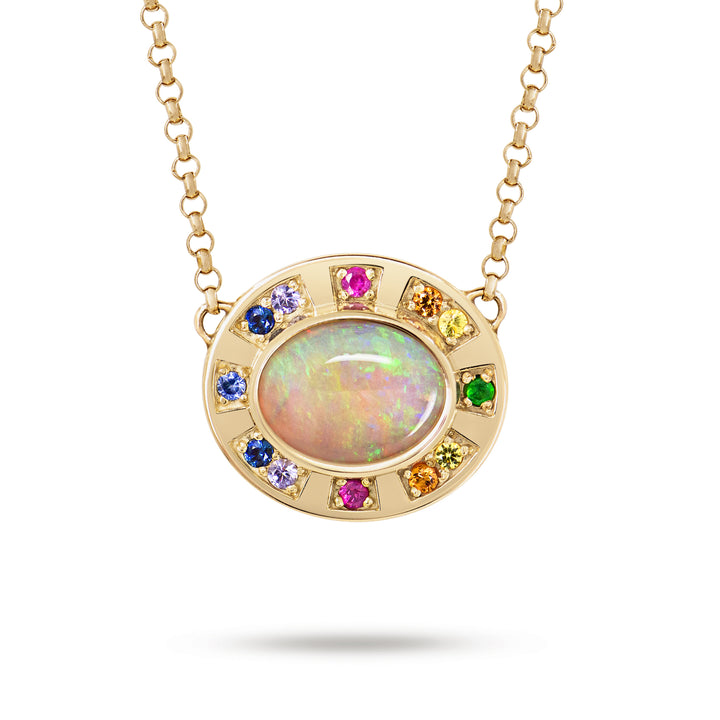 Sunray Halo Pendant - Opal - Medium