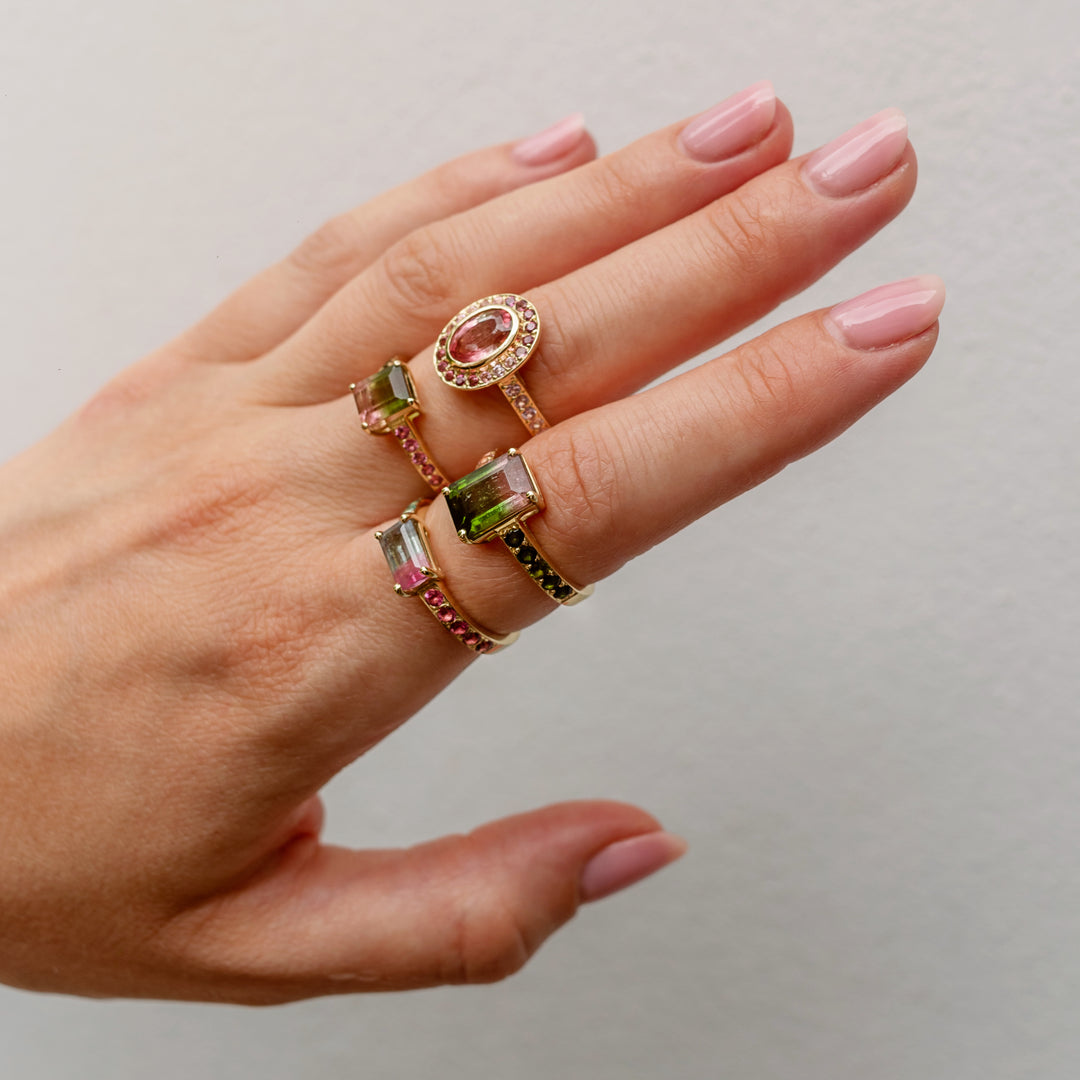 Watermelon Sugar Ring - Oval, Single Row Style