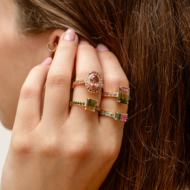 Watermelon Sugar Ring - Oval, Single Row Style