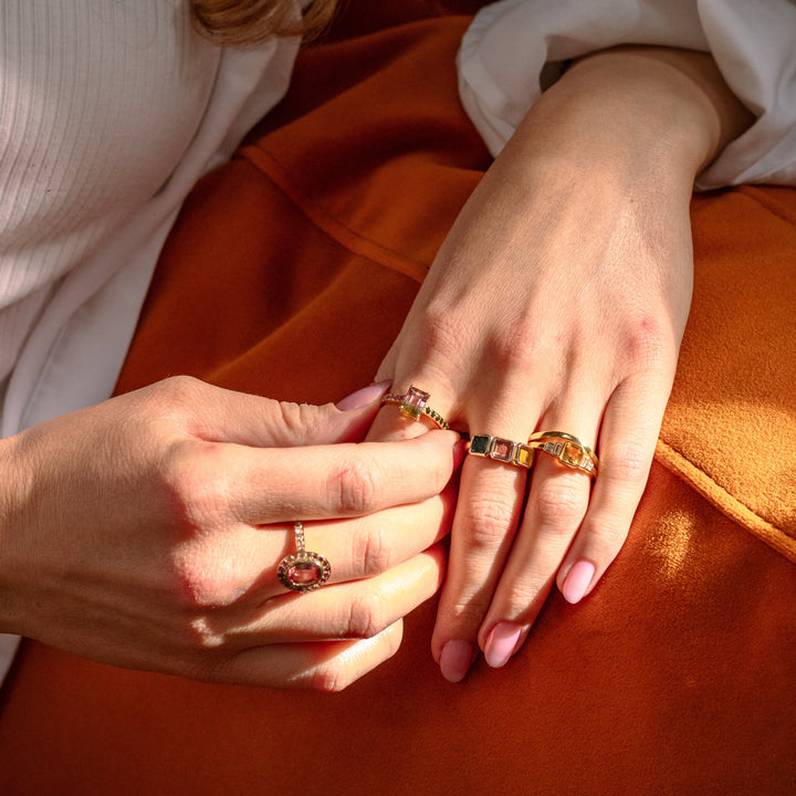 Golden Futures Three Stone Ring