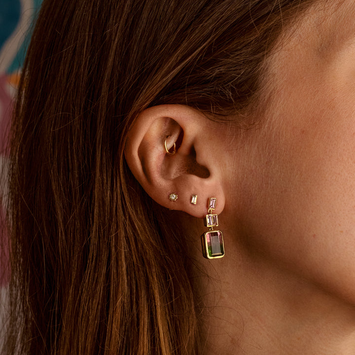Baguette Diamond Stud
