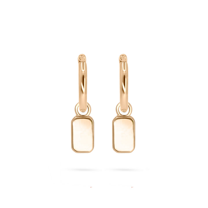 Mini Ingot Charm on Huggie Hoops - Pair