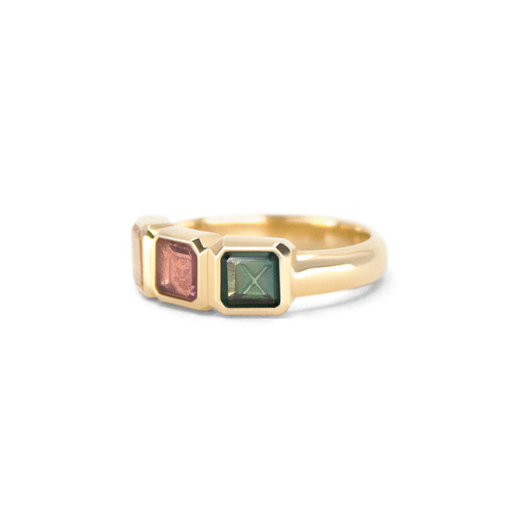 Golden Futures Three Stone Ring