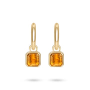 Golden Futures Charm on Huggie Hoops - Pair