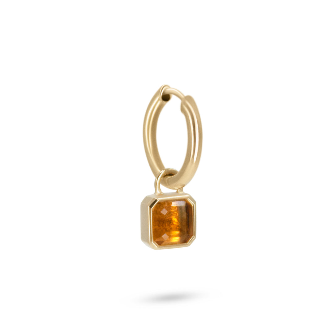 Golden Futures Charm on Huggie Hoop